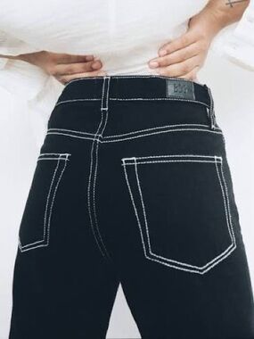 BDG Black Cowboy Jeans with White Contrast Stitching